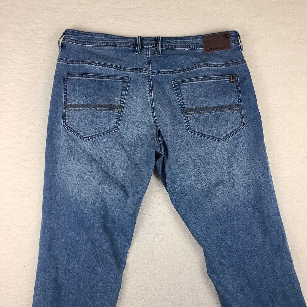 Buffalo David Bitton Jeans Mens 38x32 Blue Axel Slim Stretch Medium Wash Denim *